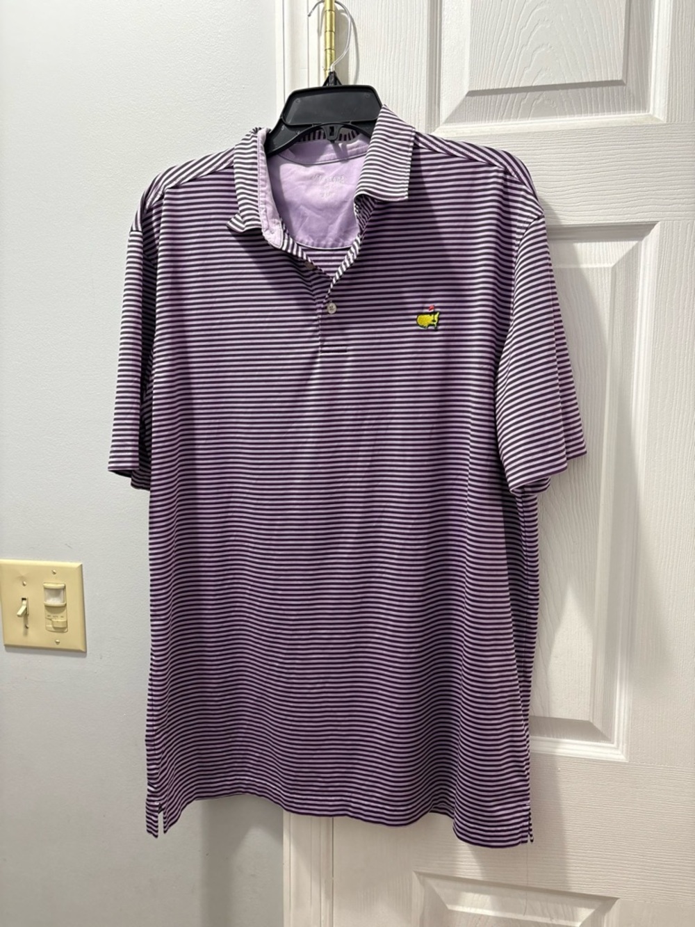 Masters Tech Golf Performance Polo Large Purple White
